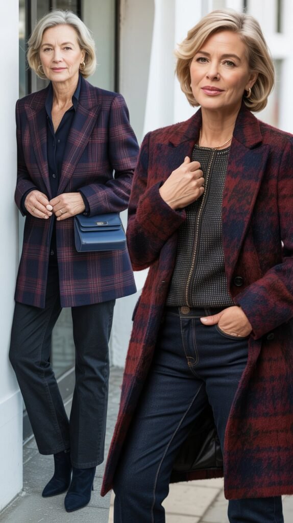 Plaid Blazer with Denim