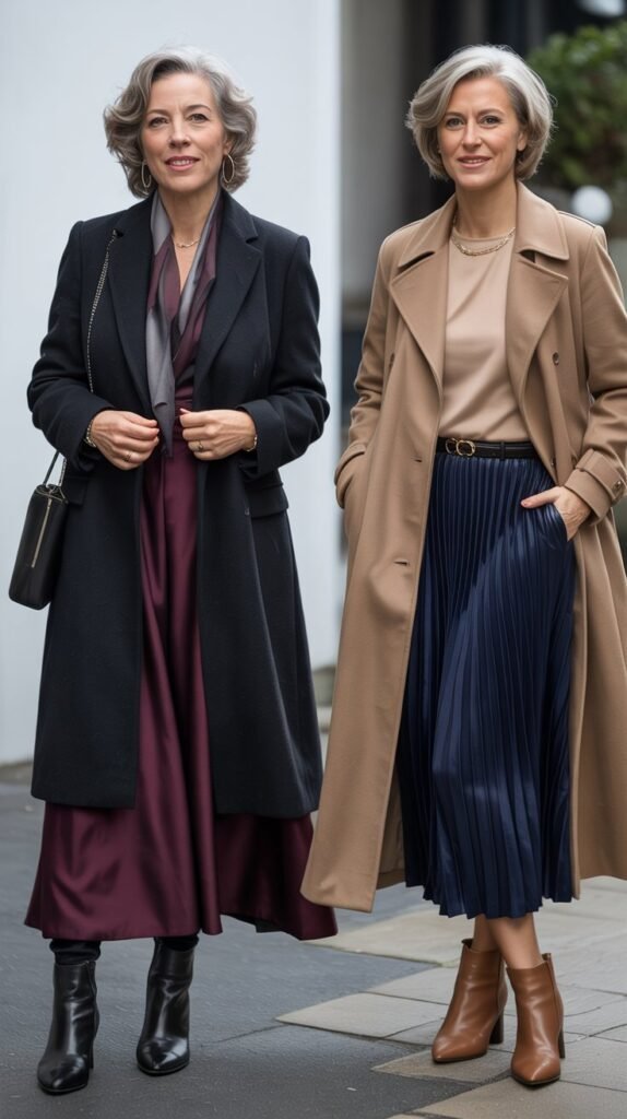 Longline Coat with Midi Skirt
