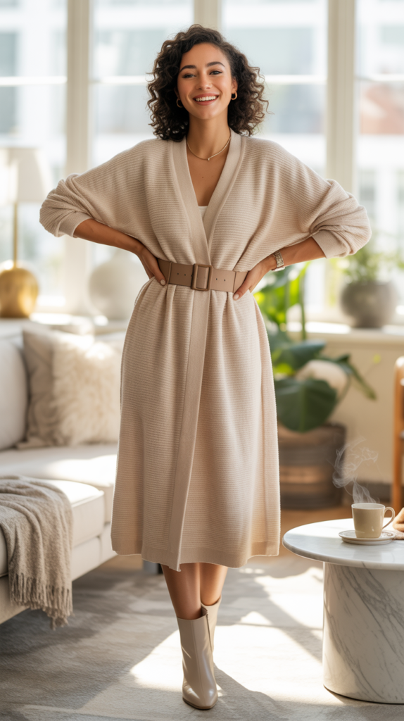 The Belted Cardigan Dress