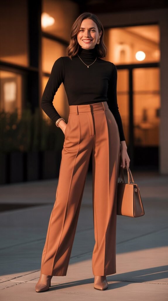 Turtleneck with Wide-Leg Trousers
