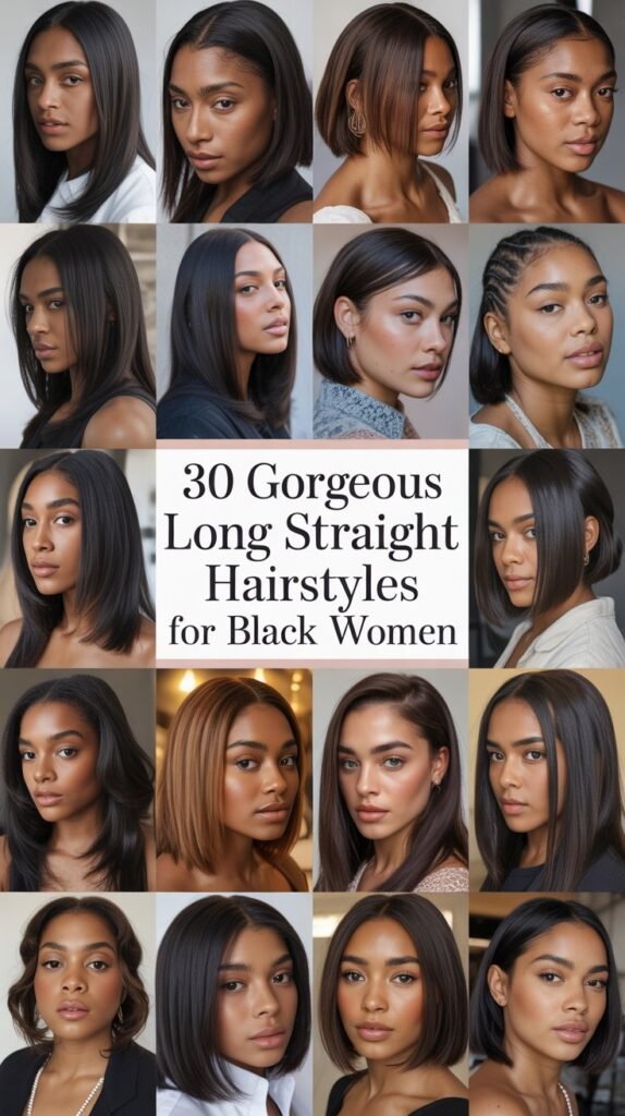 30 Gorgeous Long Straight Hairstyles for Black Women