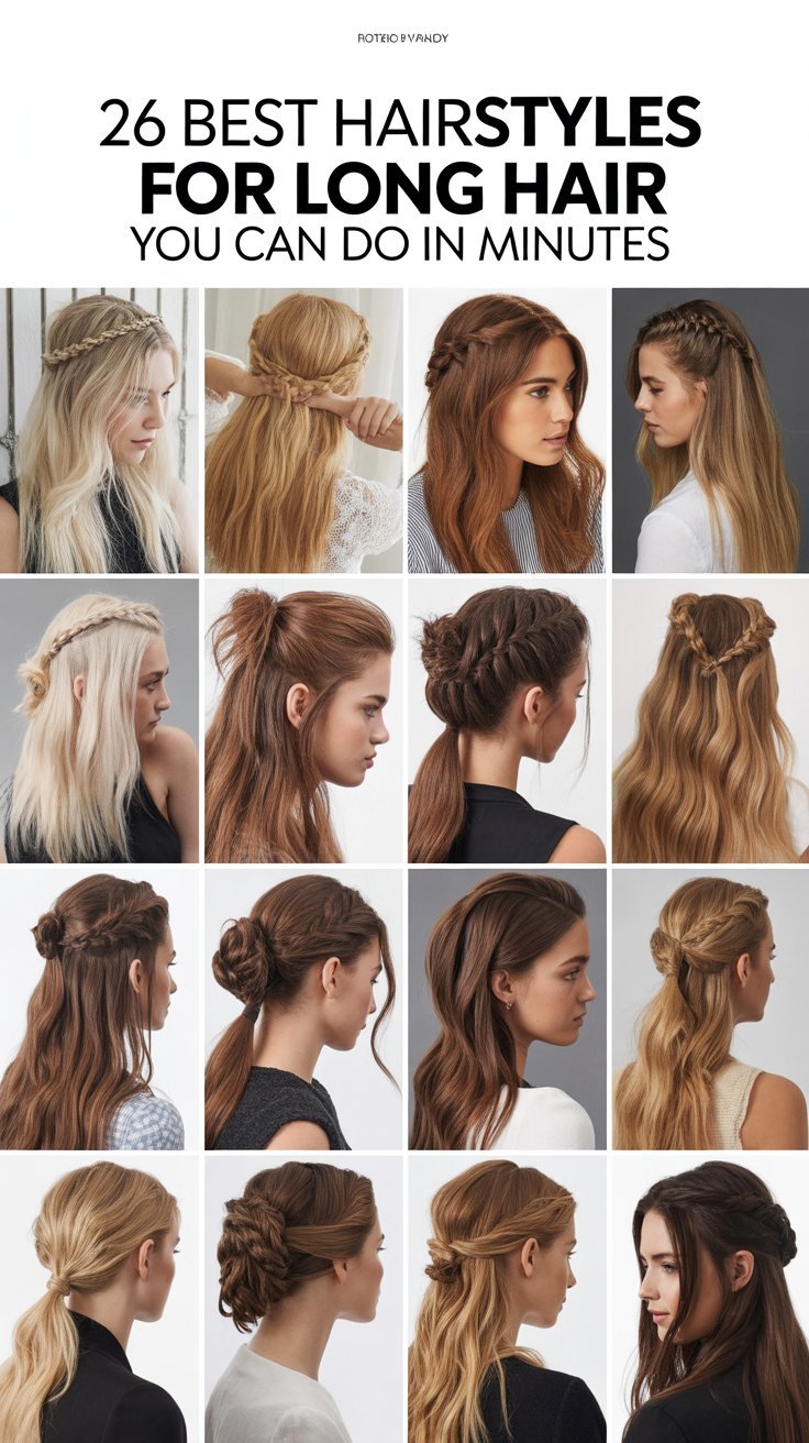 26 Best Hairstyles for Long Hair You Can Do in Minutes