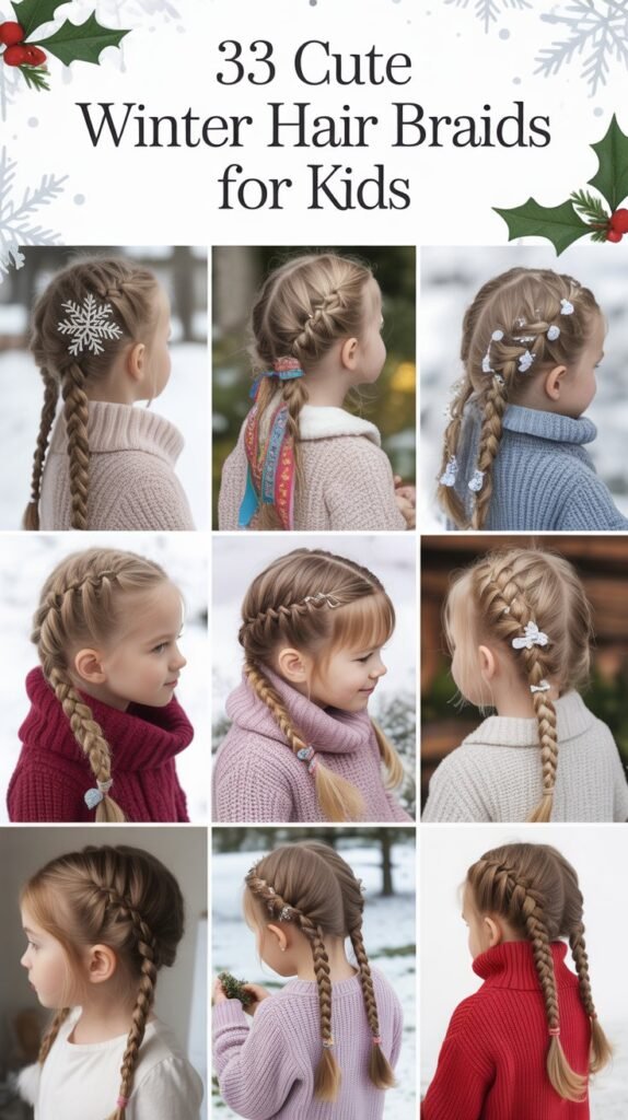33 Cute Winter Hair Braids for Kids