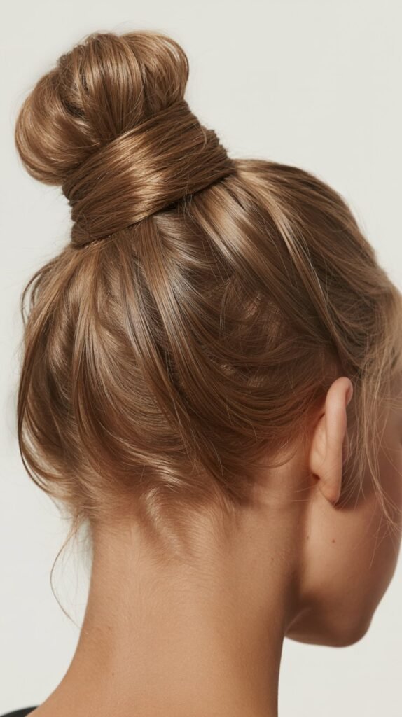 High Bun with Wrapped Base