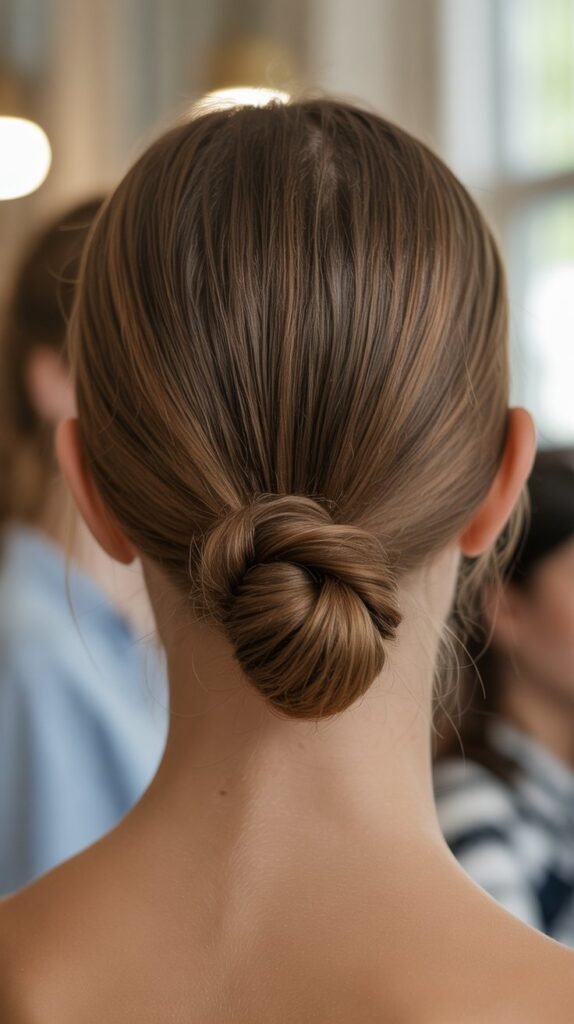 The Sleek Middle Part Bun
