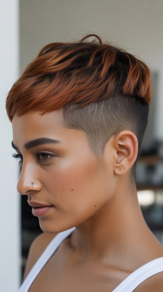 Buzz Cut Fade with Caramel Top