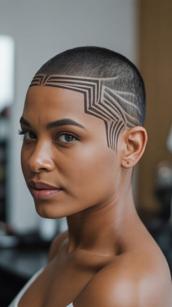 Buzz Cut with Edge Design