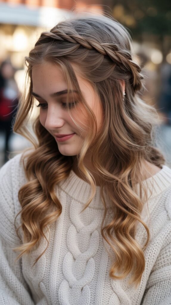 Twisted Half-Crown with Loose Waves
