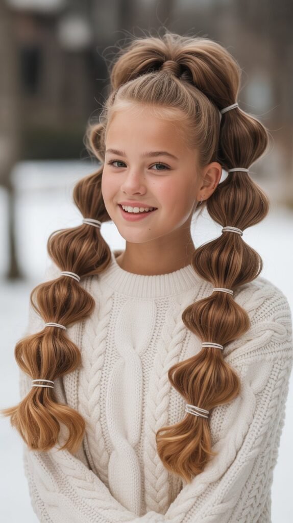 Half-Up Bubble Ponytail