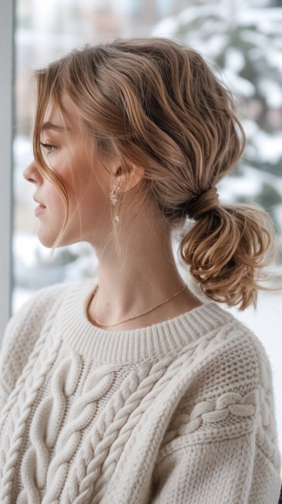 Low Twisted Ponytail with Volume