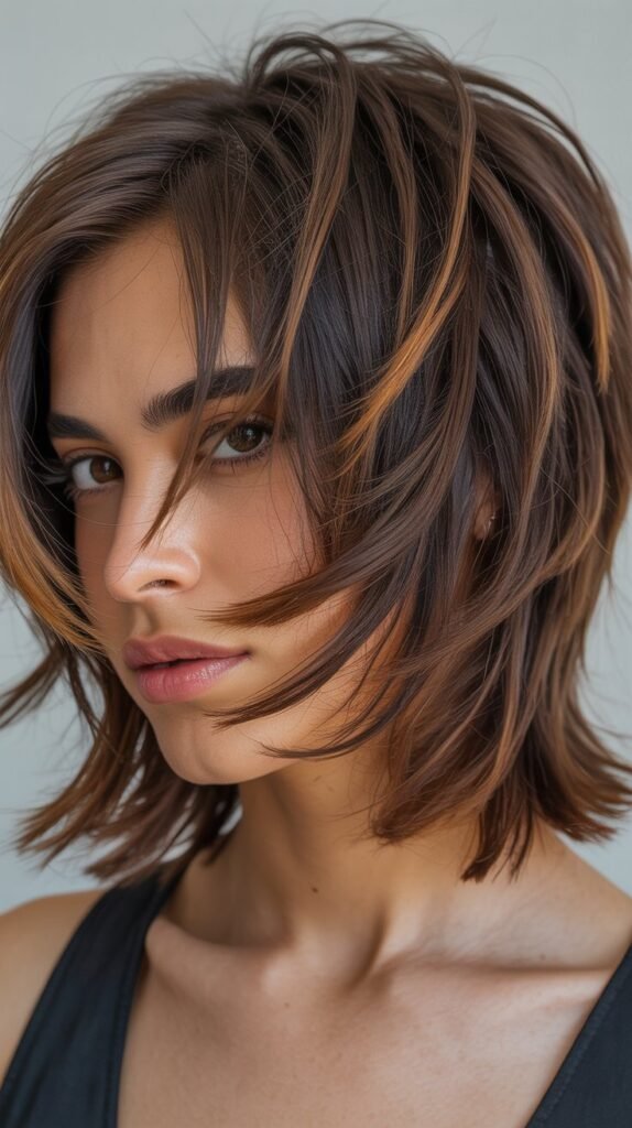 Choppy Crop with Caramel Peekaboo Highlights