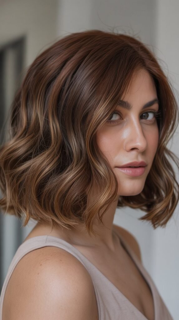 Wavy Angled Bob