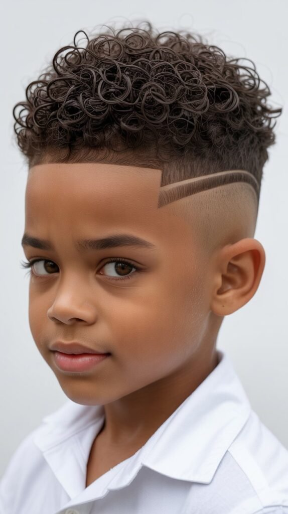 Temple Fade with Curls