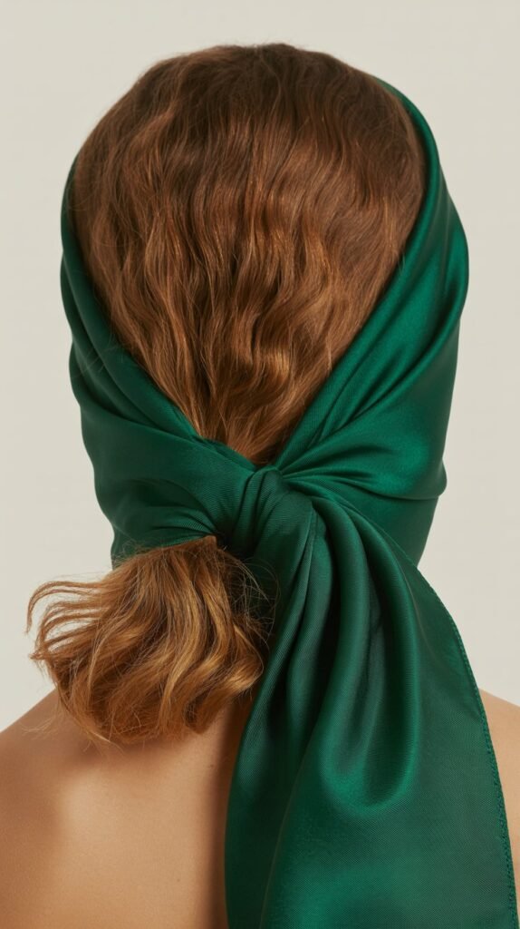 Scarf-Wrapped Ponytail