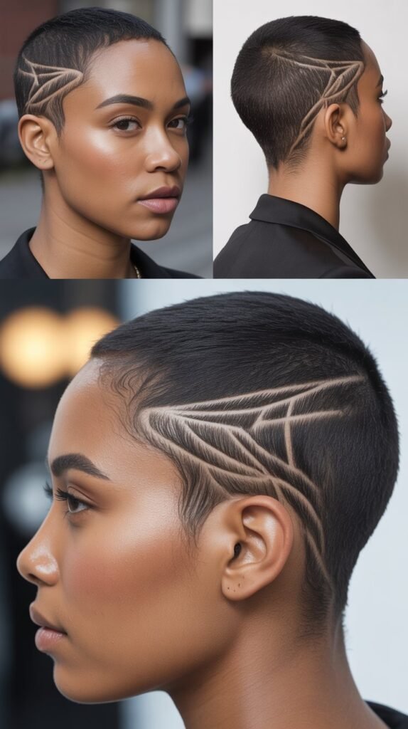 Low Cut with Shaved Designs on Nape