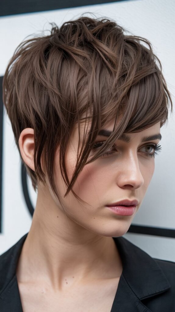  Choppy Pixie with Side-Swept Bangs