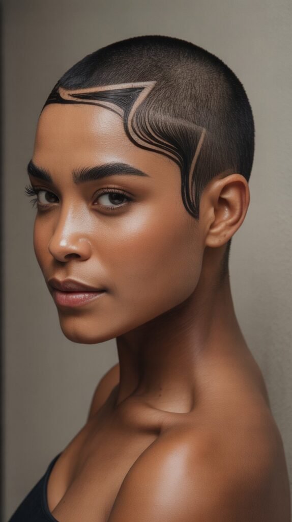 Buzz Cut with Widow's Peak Emphasis