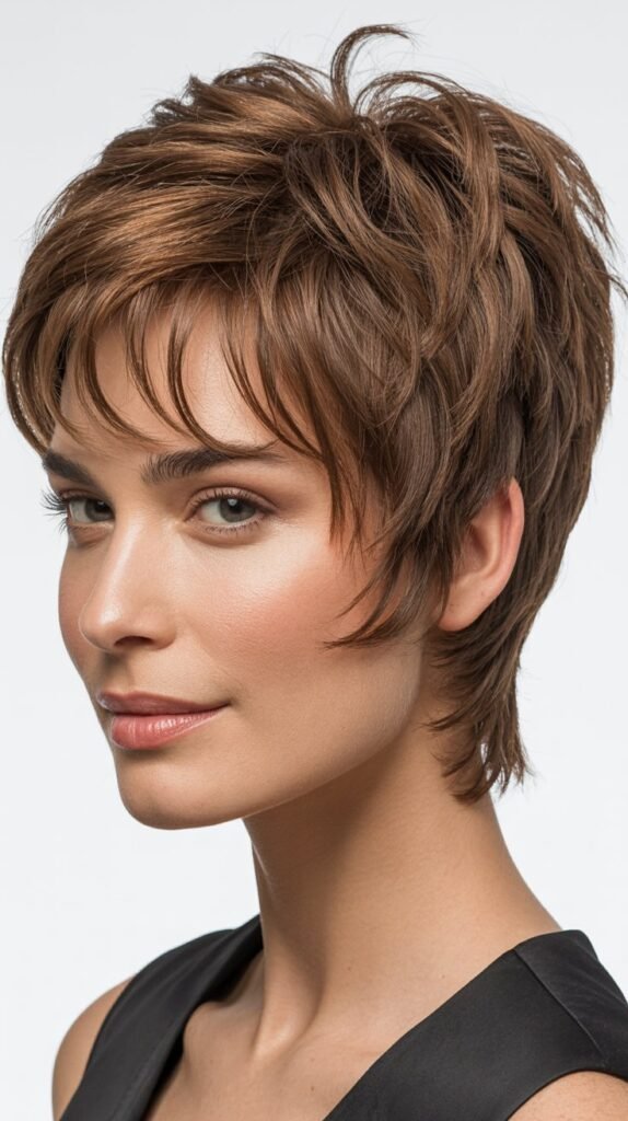 Shaggy Pixie with Bangs