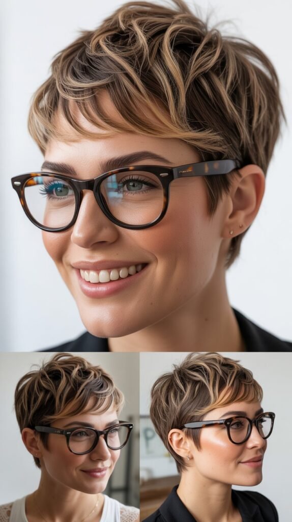  Spiky Pixie with Sporty Wraparound Glasses