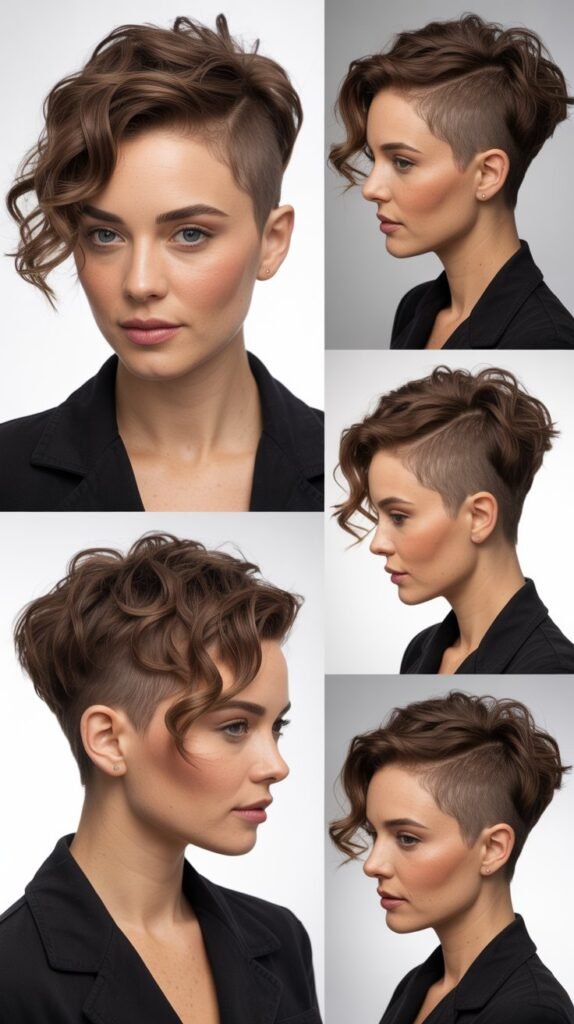 Wavy Pixie with Shaved Sides