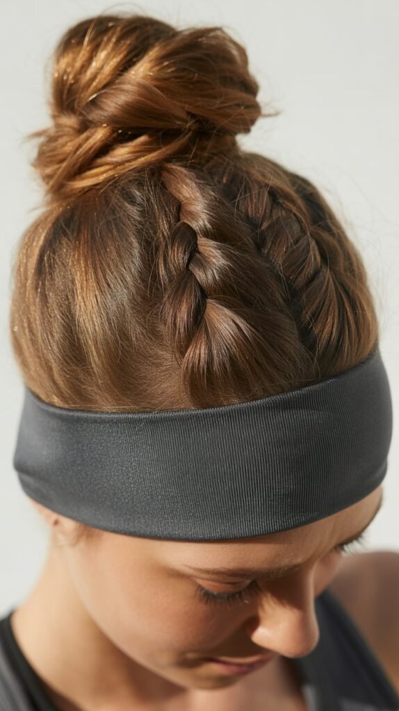 Braided Bun with Athletic Headband