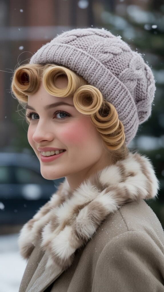 Vintage Victory Rolls with Beanie