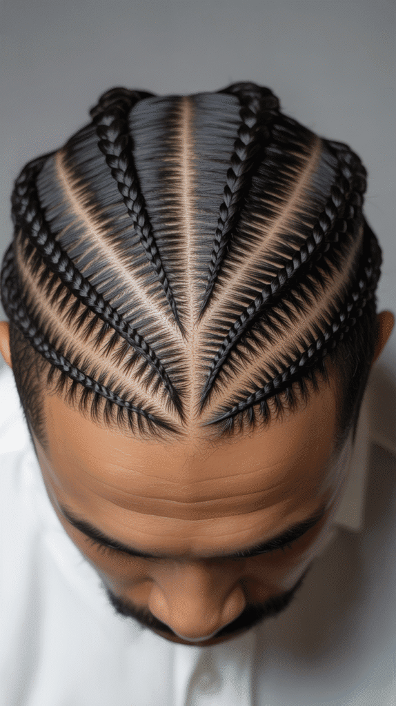 33 Stylish Winter Hair Braids for Men 11 Zigzag Part Braids