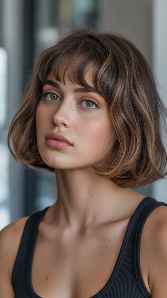 36 Stunning French Bob Haircuts With Bangs for Instant Fashion Edge 33 French Bob With Mixed-Length Bangs