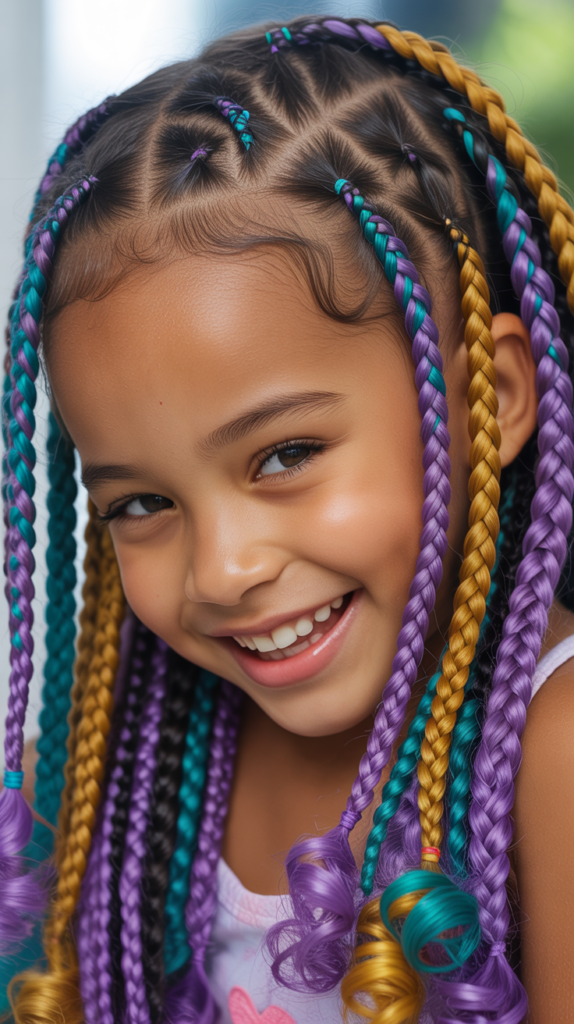  Cornrows with Colored Extensions