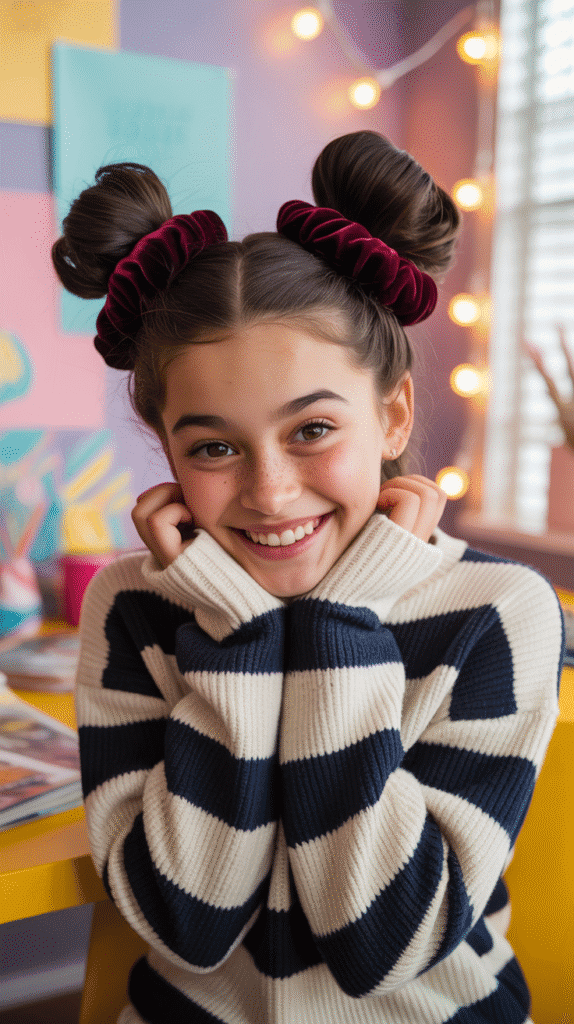 27 Stylish Cute Winter Hairstyles for Teens 25 Double Twisted Buns