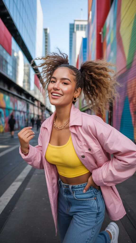 33 Chic Greasy Hair Hairstyles for Long Hair 14 Bubble Ponytail