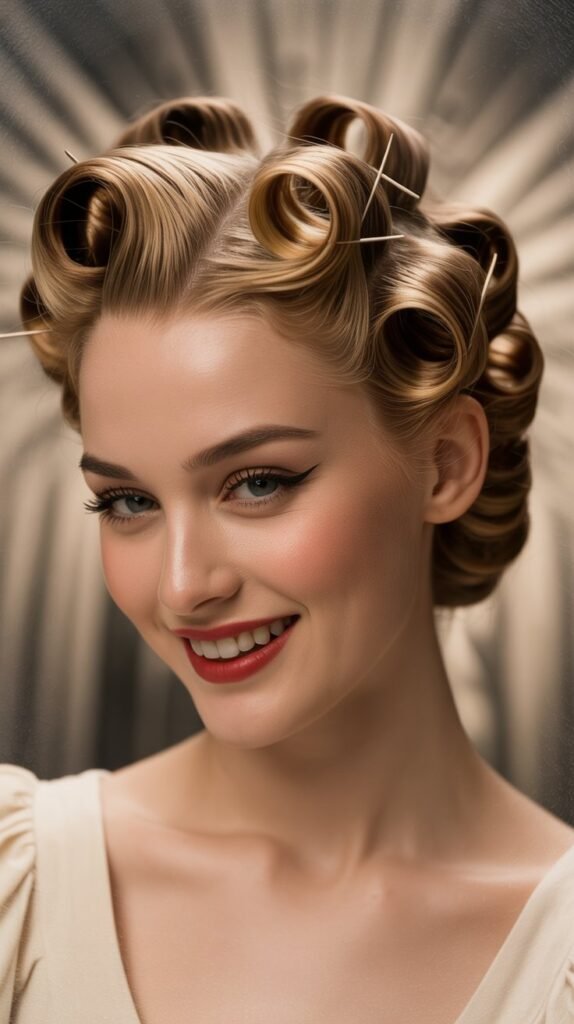 Vintage Pin Curls Updo