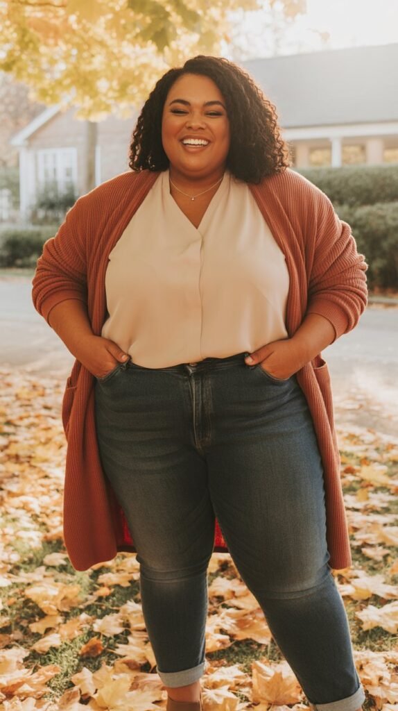 27 Flattering Casual Fall Outfits for Plus-Size Women