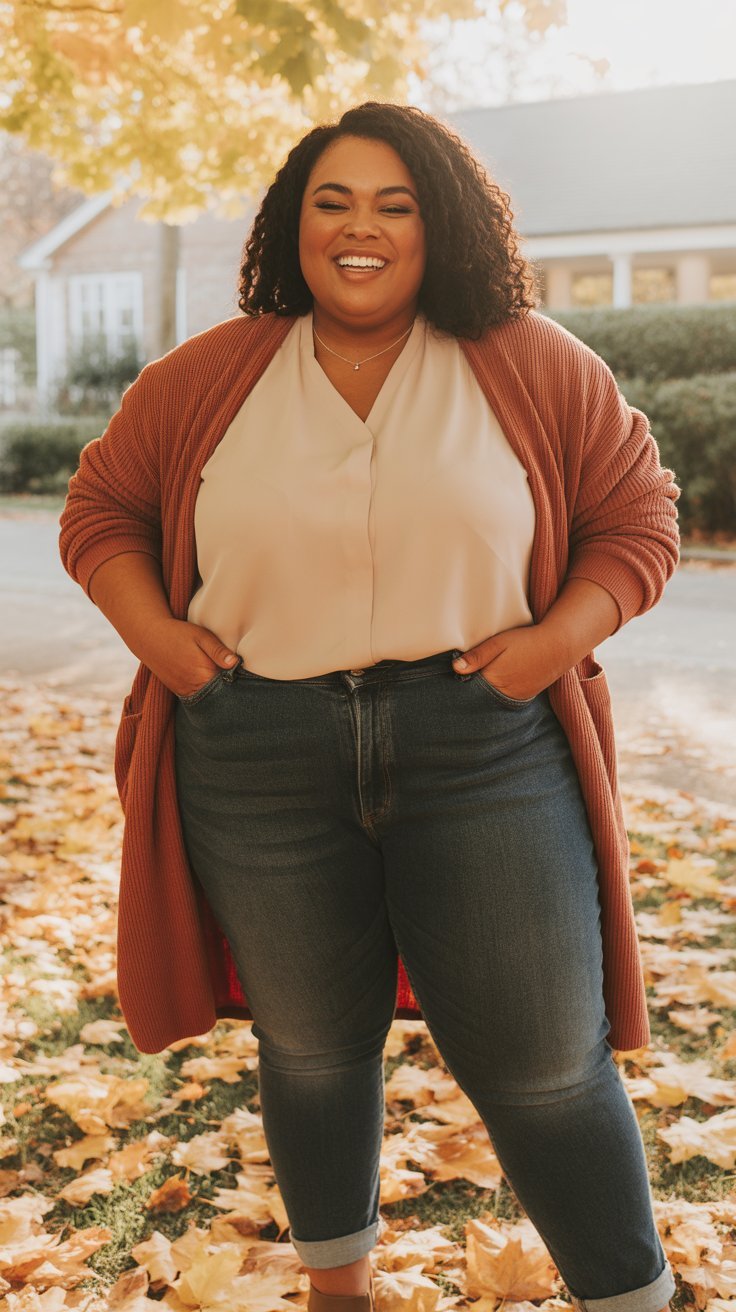 27 Flattering Casual Fall Outfits for Plus-Size Women