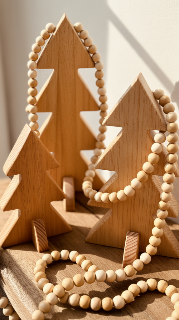 Wooden Bead Garland Tree