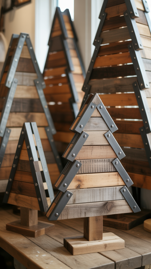 Barnwood and Metal Industrial Christmas Tree