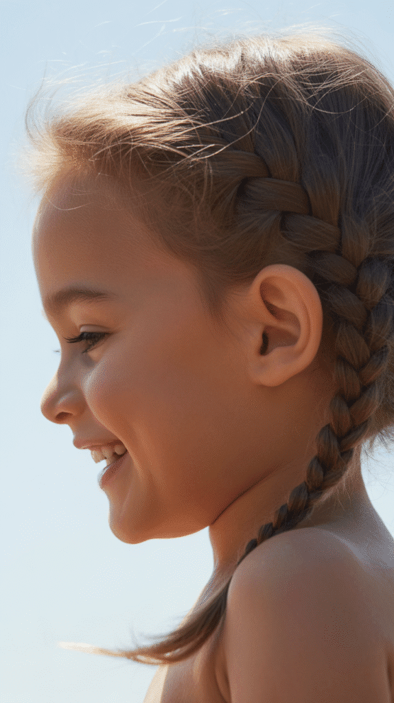 33 Adorable Kids' Hair Ideas That Keep Hair Out of the Face 3 Simple Side Braid