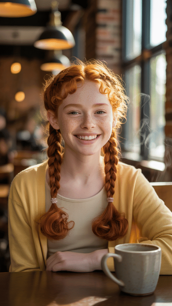 27 Stylish Cute Winter Hairstyles for Teens 21 Braided Pigtails with Curled Ends