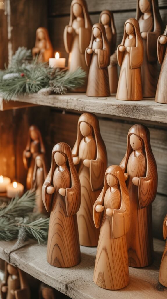 Rustic Wooden Nativity Sets