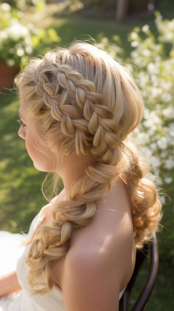 33 Best Half-Up, Half-Down Bridal Hairstyles 10 Double Dutch Braid Half-Up