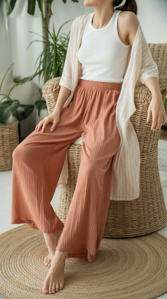 27 Stylish Self Care Sunday Outfits for Every Occasion 16 Tank Top and Palazzo Pants