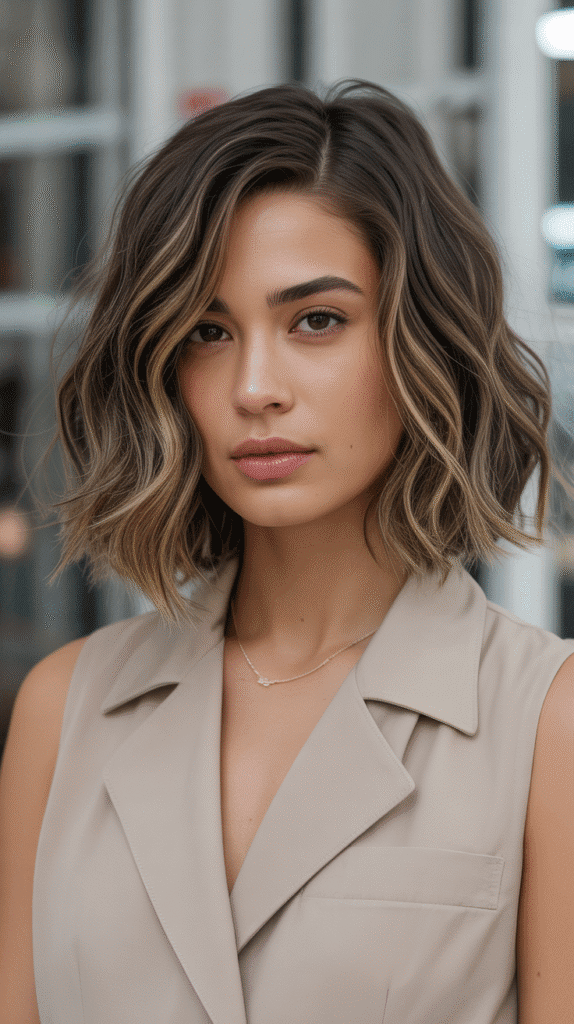 Top 30 Natural Wavy Haircuts Every Woman Will Love 2 Wavy Bob with Blunt Ends