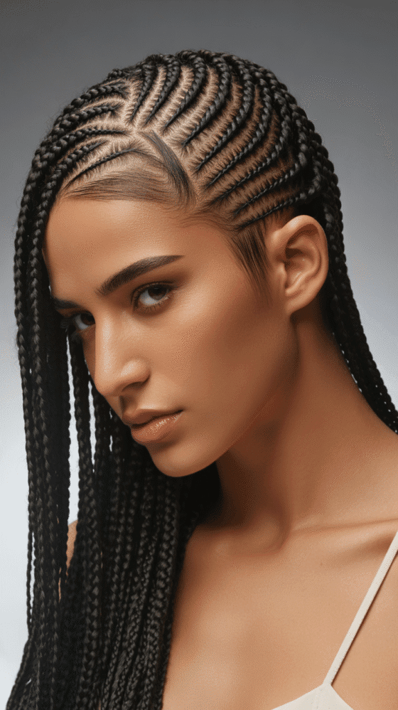 Best 25+ Half Cornrows Half Box Braids Styles You'll Obsess Over in 2025 3 Asymmetrical Half Cornrows Half Box Braids