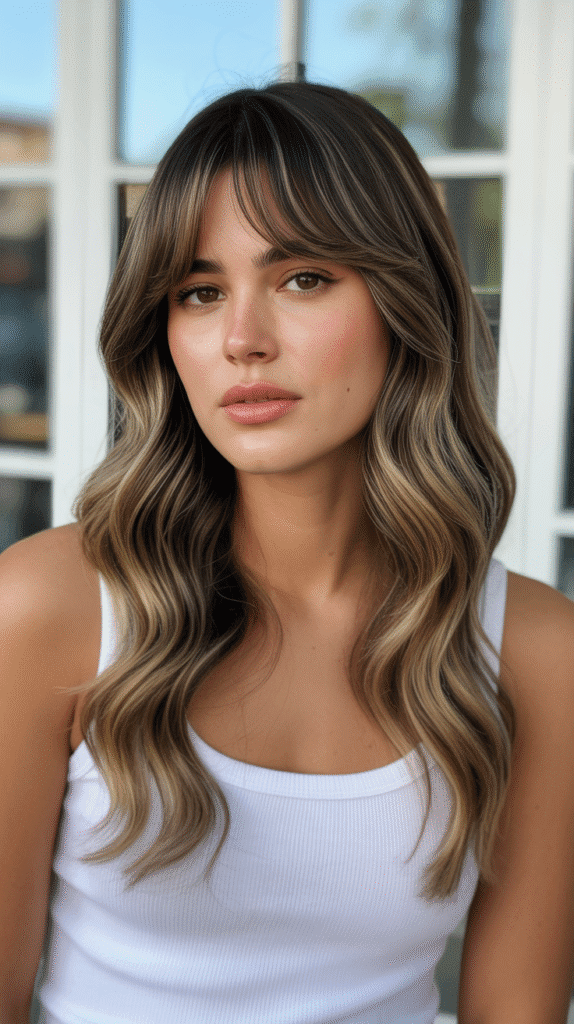 Top 30 Natural Wavy Haircuts Every Woman Will Love 4 Curtain Bangs with Wavy Hair