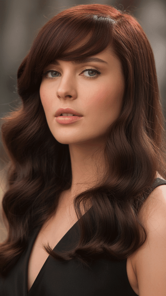 Top 30 Natural Wavy Haircuts Every Woman Will Love 24 Wavy Hair with Deep Side Bangs