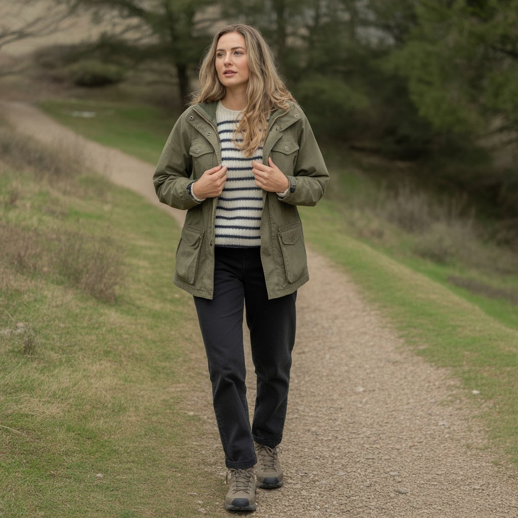 40 Winter Outfit Ideas for Women to Stay Warm and Stylish 29 Utility Jacket with Layers and Scarf