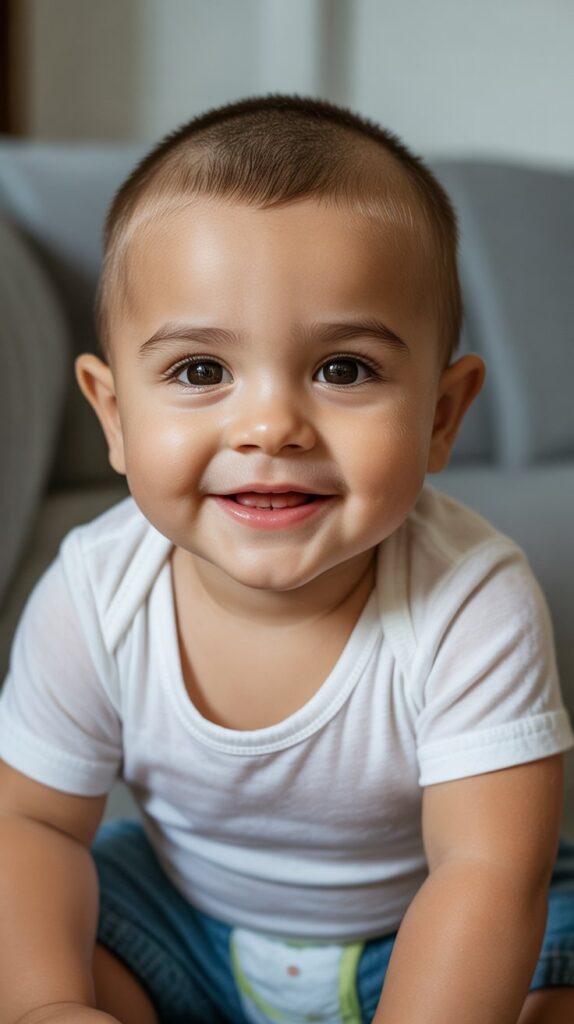 Best 33+ Baby Boys' Haircuts for Straight Fine Hair 1 The Classic Baby Buzz Cut