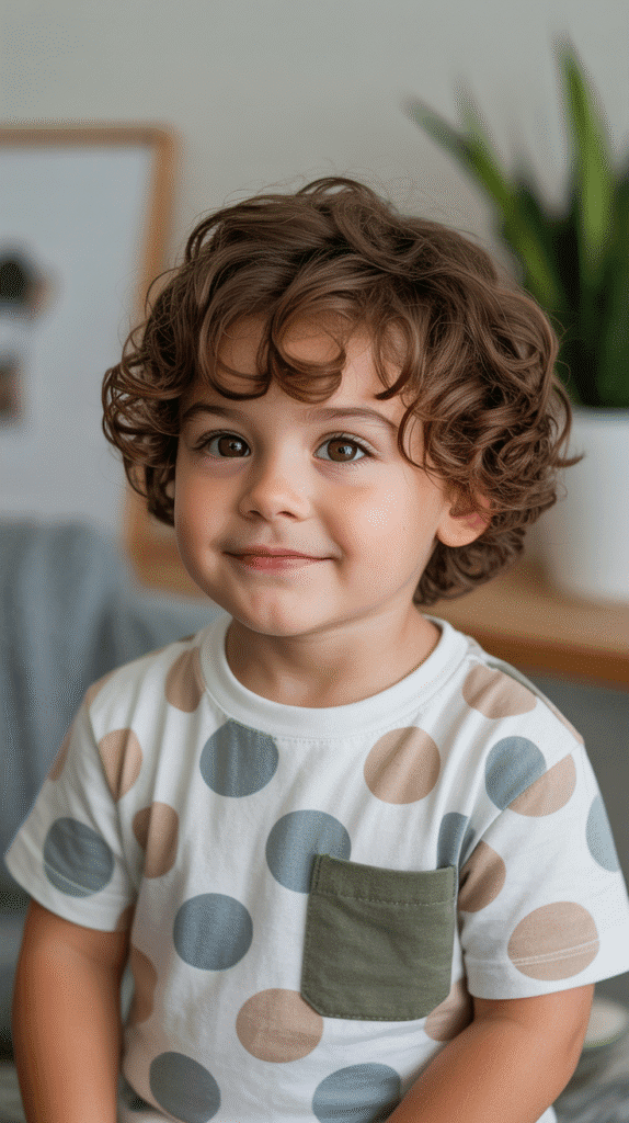25 Little Boy Curly Haircuts That Show Off Those Curls 5 The Curly Bowl Cut (Modern Version)