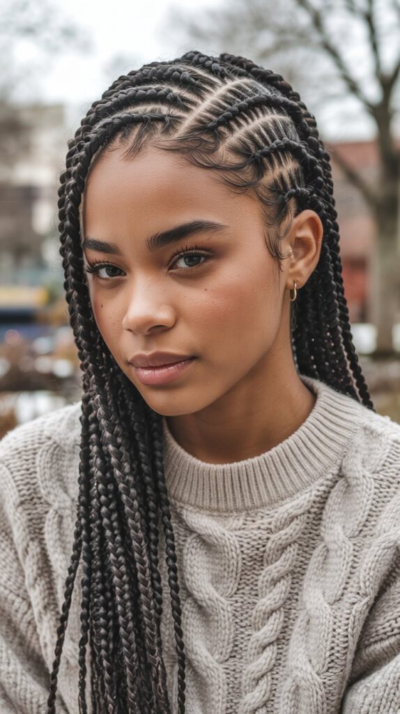27 Stunning Winter Hair Braids for Black Hair 9 eed-in Braids for Natural-Looking Winter Style