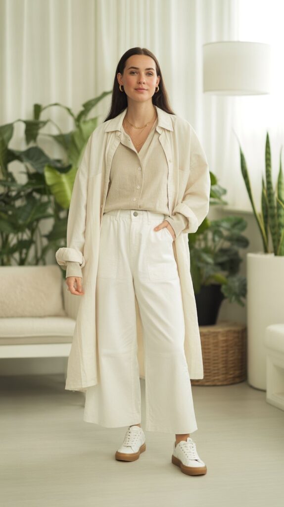 27 Elegant Self Care Sunday Dress to Impress Looks 27 The All-White Serenity Look